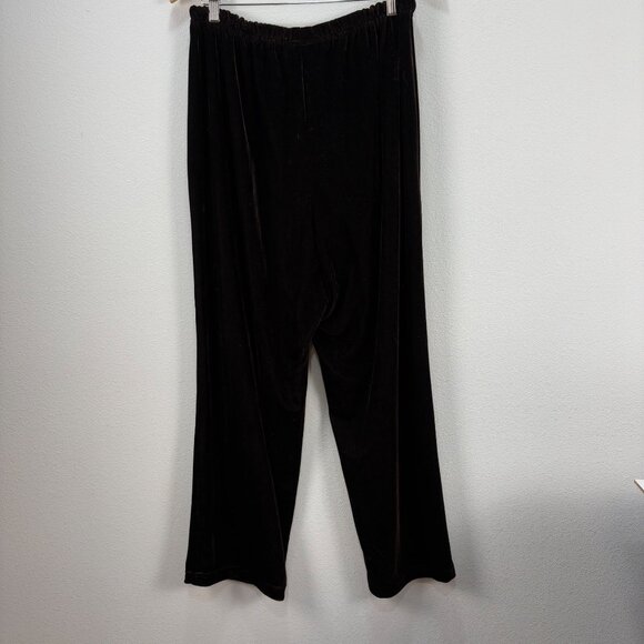 Vintage Briggs Womens 1X Brown Velvet Pants Elastic Waist Stretch Canada - Picture 2 of 8